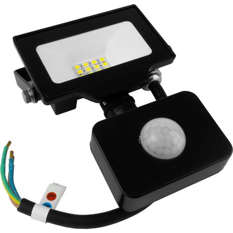 Faro LED da 10W con sensore di movimento GTV GT-GCR10W-64 nero IP65 per illuminazione esterna 1000lm (1/5)