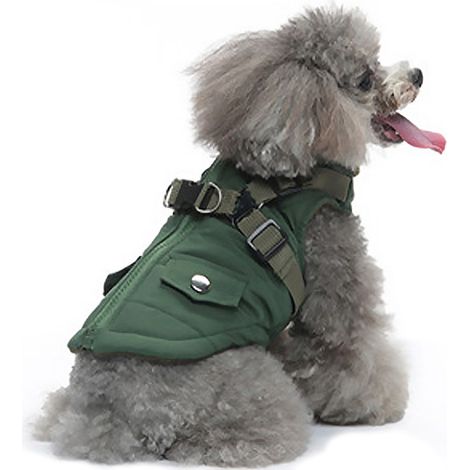 1 manteau pour chien avec harnais, imperméable et polaire, zippé, pour petits chiens et chiots (1/5)