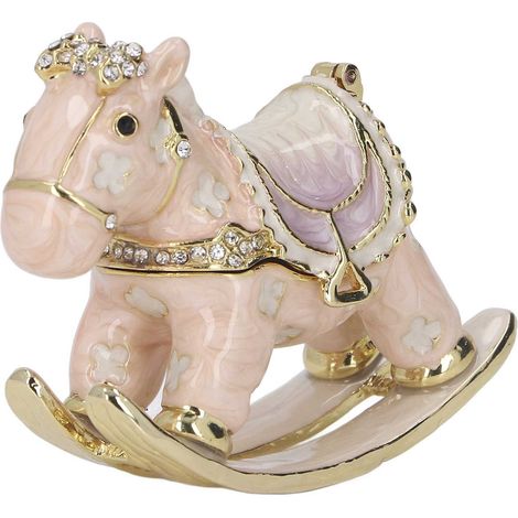 Boîte à bijoux en alliage de zinc mignonne en forme de poney, idéale pour bagues et décorations de coiffeuse (1/5)