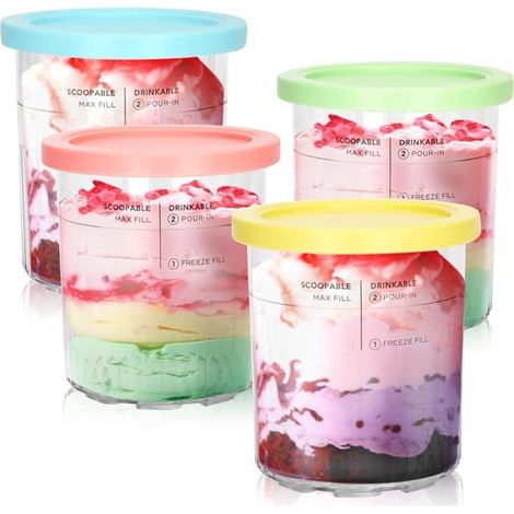 Récipients compatibles avec la Ninja Creami Deluxe : pots, tasses, récipients de rechange pour la Ninja Creami Deluxe 680 ml NC501 et les modèles Ninja NC501 et NC500. Ces récipients à crème glacée ét (1/5)