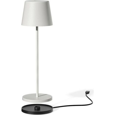 Lampada da tavolo senza fili - LUMISKY - KELLY BIANCA - Alluminio bianco - LED bianco dimmerabile - Ricaricabile - H38 cm