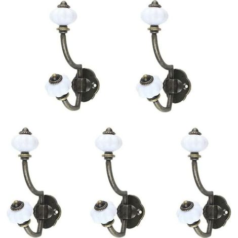 Handtuchhalter 5er-Set Pastoraler Stil Wandmontage Keramik Bronze Retro Handtuchhaken