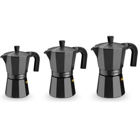 Cafetière Italienne - Aluminium - Pour 3 Tasses - Compatible Tous Feux Y Compris Induction - Design Ergonomique (1/2)