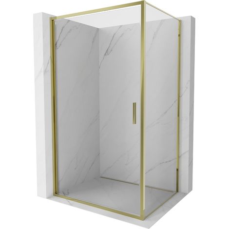 Mexen Exo Duschkabine schwenkbar 70 x 75 cm, transparent, gold - 817-070-075-50-00