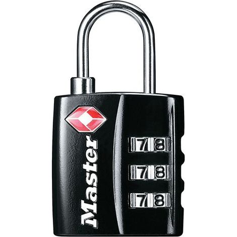 Master Lock 4680EURDBLK TSA 3-Digit Combination Black Finish 30mm Padlock MLK4680BLK (1/3)
