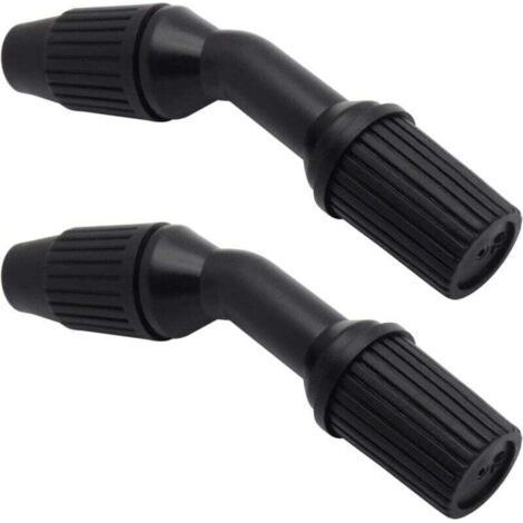 2 Pack Durable Cone Nozzles for Watering and Cleaning (Adjustable Black Nozzles) (1/4)