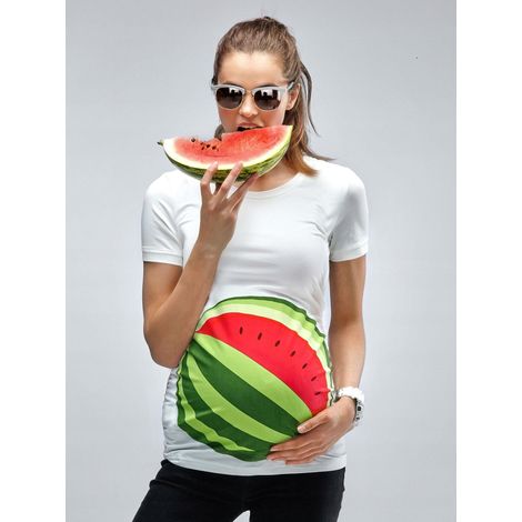 Umstandsbluse in Wassermelonen-Optik, Größe S für Mütter