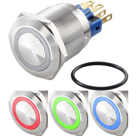 Interrupteur antivandalisme TRU COMPONENTS TC-7494644 250 V/AC 3 A 1 x Off/On à accrochage rouge, ve (1/2)