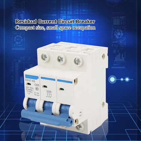 Disjoncteur différentiel 3 pôles 63A DZ47-63 220/380V protection fuite à la terre (1/5)