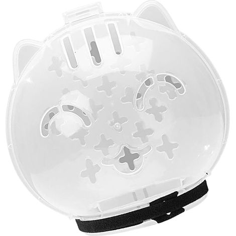 Casque à bulles respirant pour chat - Avec capuche en plastique - Muselière respirante - Anti-morsure - Pour le toilettage - Casque à bulles pour chat - Transparent