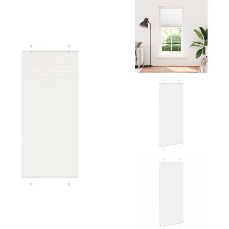 Store plissé blanc 100x200cm largeur du tissu 99,4 cm polyester - Store Plissé - Stores Plissés - Store Plissé De Fenêtre - Plisse Aveugle (1/5)