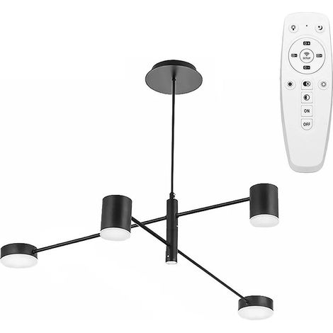 LAMPADA A SOSPENSIONE APP596-4C MODERNO 4-BRACCIO NERO 4-PUNTI LUCE 76X76X72,5CM