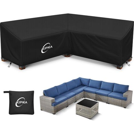 Abdeckung L-Form Gartenmöbel 305x305cm, wasserdicht, winddicht, UV-beständig (1/5)