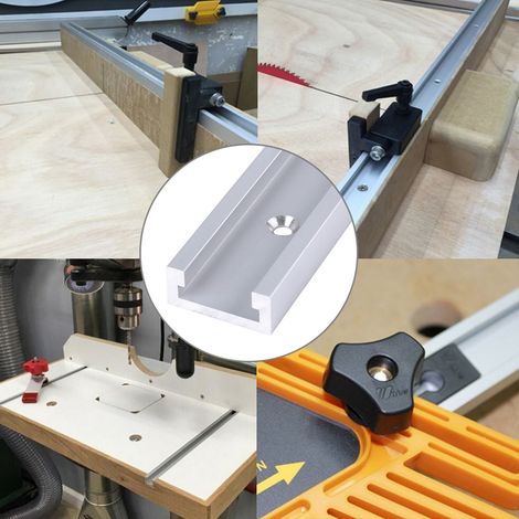 Rail en T en alliage d'aluminium 400mm avec vis auto-taraudeuses pour atelier bois (1/5)