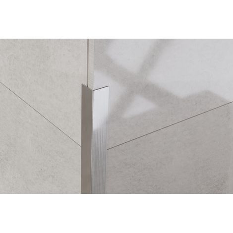 L-Eckprofil aus Edelstahl 2cm x 270cm - Satiniertes Silber