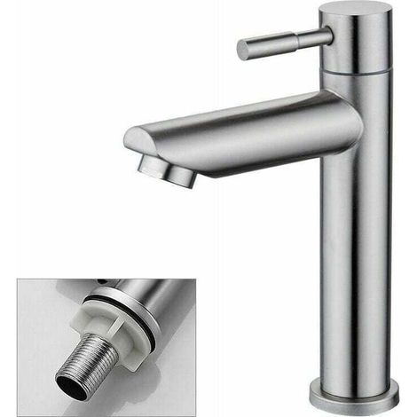 Bathroom Tap, Cold Water Only, Durable Copper Chrome Surface Basin Mixer Tap, Hand Wash Basin Tap, Removable Aerator Cartridge, Convenient for Cleaning or Replacement (1/5)