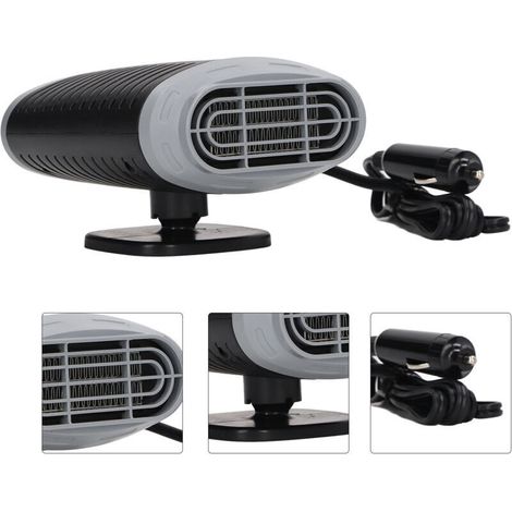 150W Car Heater Fan, 360 Degree Adjustable, Gray and Black, Fast Heating, Defogging, Defrosting for 12V Vehicles (1/5)