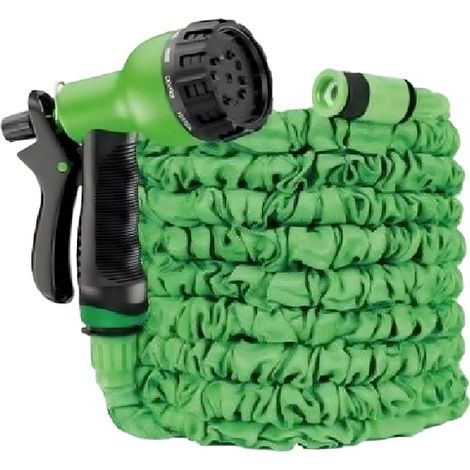 Idéal pour arroser et laver les voitures, tuyau d'arrosage de 15 mètres, tuyau extensible, pistolet à eau haute pression, tuyau d'arrosage. (1/5)