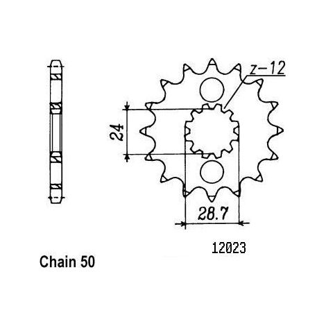 Pignon Kawasaki - 530 - 17 Dents - Similaire JTF517 - Made in Germany