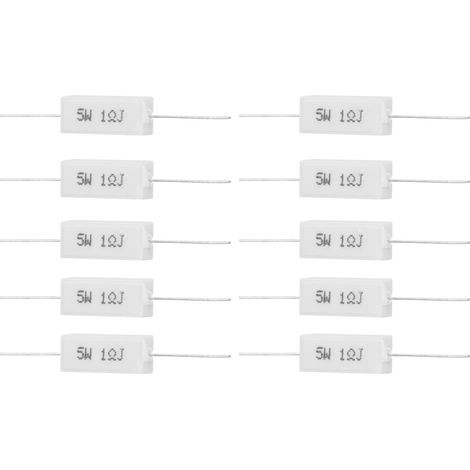 Résistance de puissance de ciment, 10 pièces, 5%, composants électroniques isolés, 5W(1R) (1/5)