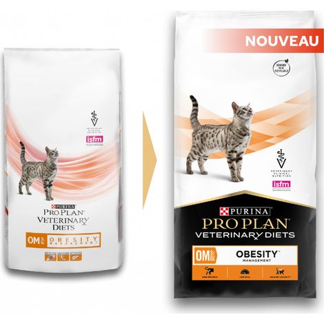 Nourriture que les rgimes vtrinaires de Purina Pro Plan Fline OM pour les chats en surpoids - 5 kg