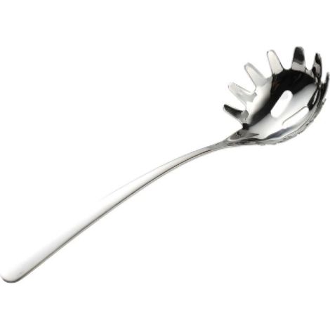 1 Cuillère à spaghetti, Acier inoxydable 304, Dents arrondies, Ustensile cuisine, Moulée une pièce, Pour pâtes et nouilles (1/5)
