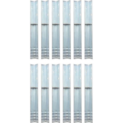 vidaXL Anclaje de tierra forma de L 12 uds acero galvanizado 5x5x50 cm (1/5)