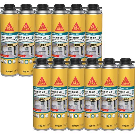 Juego de 12 espumas expansivas SIKA todo en uno - SikaBoom 528 - 500ml
