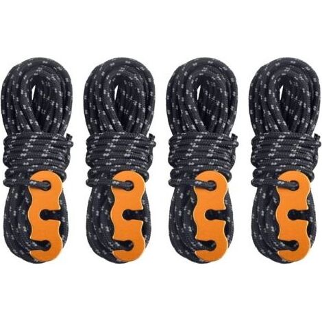 4 Pièces Corde De Tente, Nylon Réfléchissant 3mm, Avec Tendeur Aluminium, Pour Camping Randonnée (1/5)