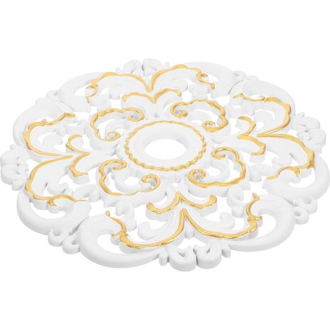 Médaillon de Plafond Décoratif Rond en Plastique Ps Style Européen, Installation Facile et Solide pour Plafonnier et Lampe Suspendue Intérieure (1/5)