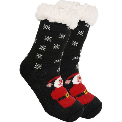 Chaussette De Noël - Tricotée En Câble - En Feutre Doux Avec Fourrure Synthétique - Rouge Et Blanc - Pour Décoration De Cheminée - 1 Pièce (1/4)
