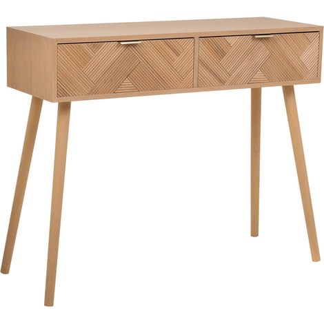 Recibidor de madera con 2 cajones marron 99x34x78