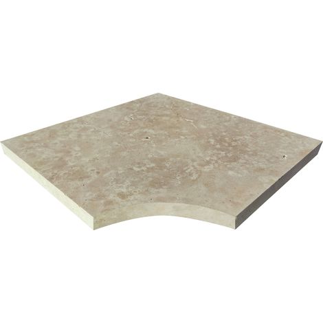 Margelle 5cm Travertin Premier choix - Mix Beige - Vieilli - AR 33x5cm BR - Vendu à la pièce