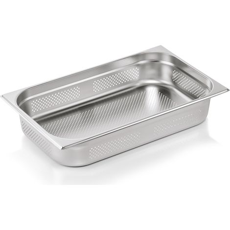 Bac inox perforé fond et côtés GN 1/1 H 100 mm 13 ltr GN ESSENTIALS - Was Germany