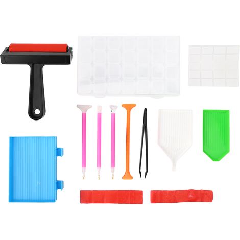Kit de 22 pièces pour peinture au diamant, accessoires DIY, coffret rouleau de rangement, pour adultes et enfants (1/5)