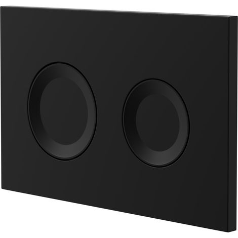Pavia Colore Matt Black Mechanical Dual Flush Plate with Round Buttons for Jesi Cistern (1/4)