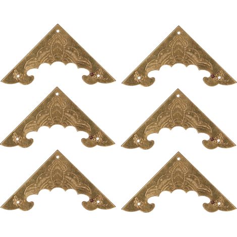 Lot de 8 protège-coins en laiton antique pour boîtes et armoires en bois. (1/5)