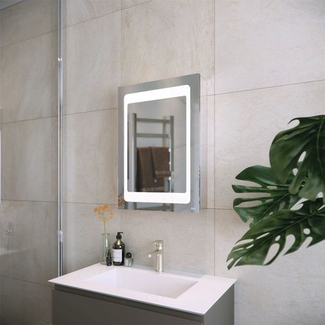 RAK Aphrodite 600mm x 700mm Recessable Illuminated LED Mirrored Cabinet with Demister and Shaver Socket - RAKAPH5002 (1/5)