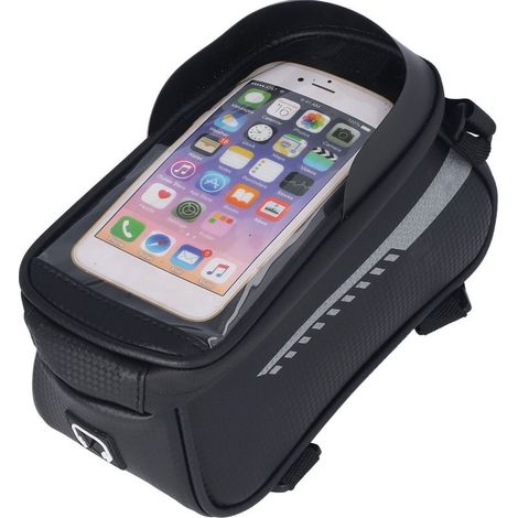 Sacoche de téléphone vélo coque rigide EVA double fermeture éclair étanche écran tactile grande capacité support pour VTT (1/5)