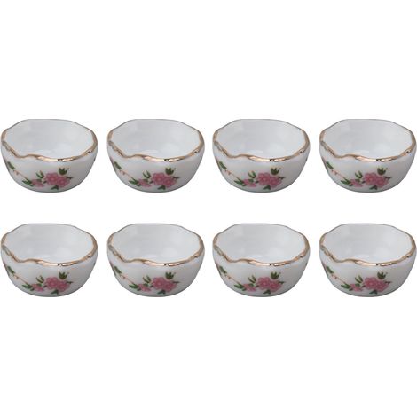 8 Pièces Miniatures Bols Assiettes Céramiques pour Maison de Poupée 1/12, Décoration et Vaisselle (1/5)