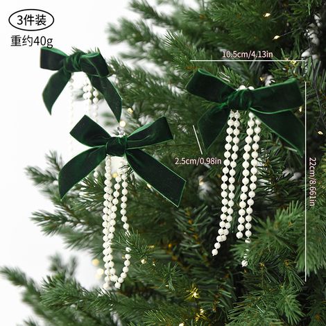 Weihnachtsdekorationen, Perlenschleifen, Christbaumschmuck, Weihnachtsfensterdekorationen