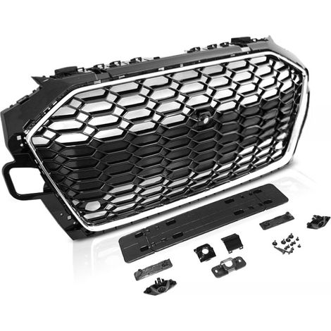 Grille Calandre avant ABS Audi A4 B9 de 2020 a 2023 Chrome et Noir Look Sport-38893439 (1/5)
