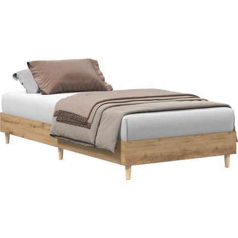 Lit simple Lit adulte Cadre de lit sans matelas chĂŞne artisanal 75x190 cm