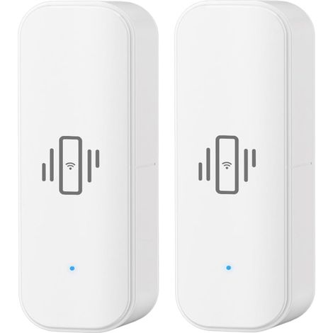 Lot de 2 Détecteur De Bris De Verre WiFi, Capteur De Vibration Intelligent, Alarme Domotique Tuya