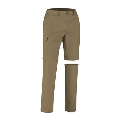 Pantalón desmontable multibolsillos VALENTO Livingstone tejido rip-stop XL Marrón kamel