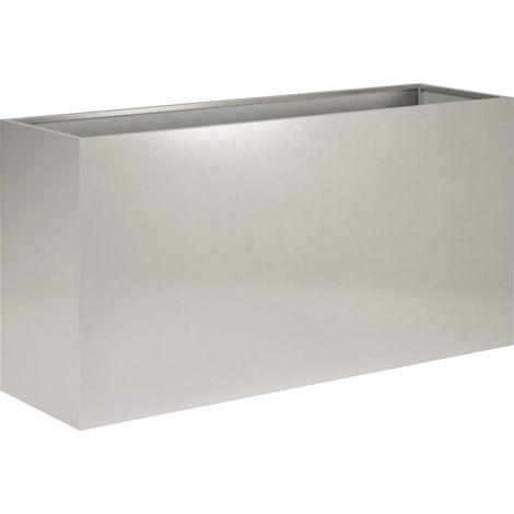 Macetero de Jardín Plateado 100 x 30 x 50 cm Acero inoxidable vidaXL