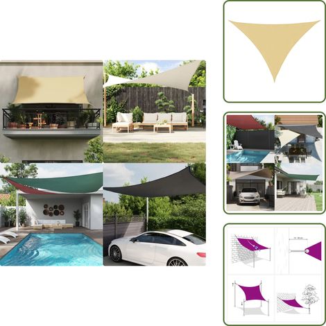 Voile d'ombrage sable 4x4x5,8 m 100 % polyester oxford - Voile D'ombrage - Parasol - Abri Solaire - Protection Solaire - Jardin