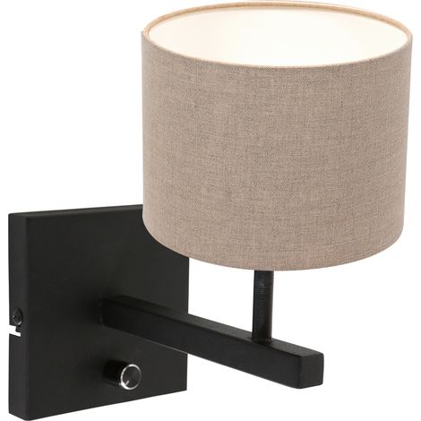 Steinhauer - aplique de pared - Stang - negro - lino metal - (1/3)
