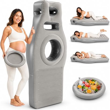 Matelas Gonflable pour Femme Enceinte avec Trou, Coussin Grossesse pour Dormir, Oreiller Maternité PVC Floqué Épaissi, Support Ventre pour Soulager Douleurs Dos et Hanches (1/5)