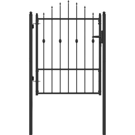 Fence Gate HORST 100 x 125 cm Metal Black Lockable vidaXL